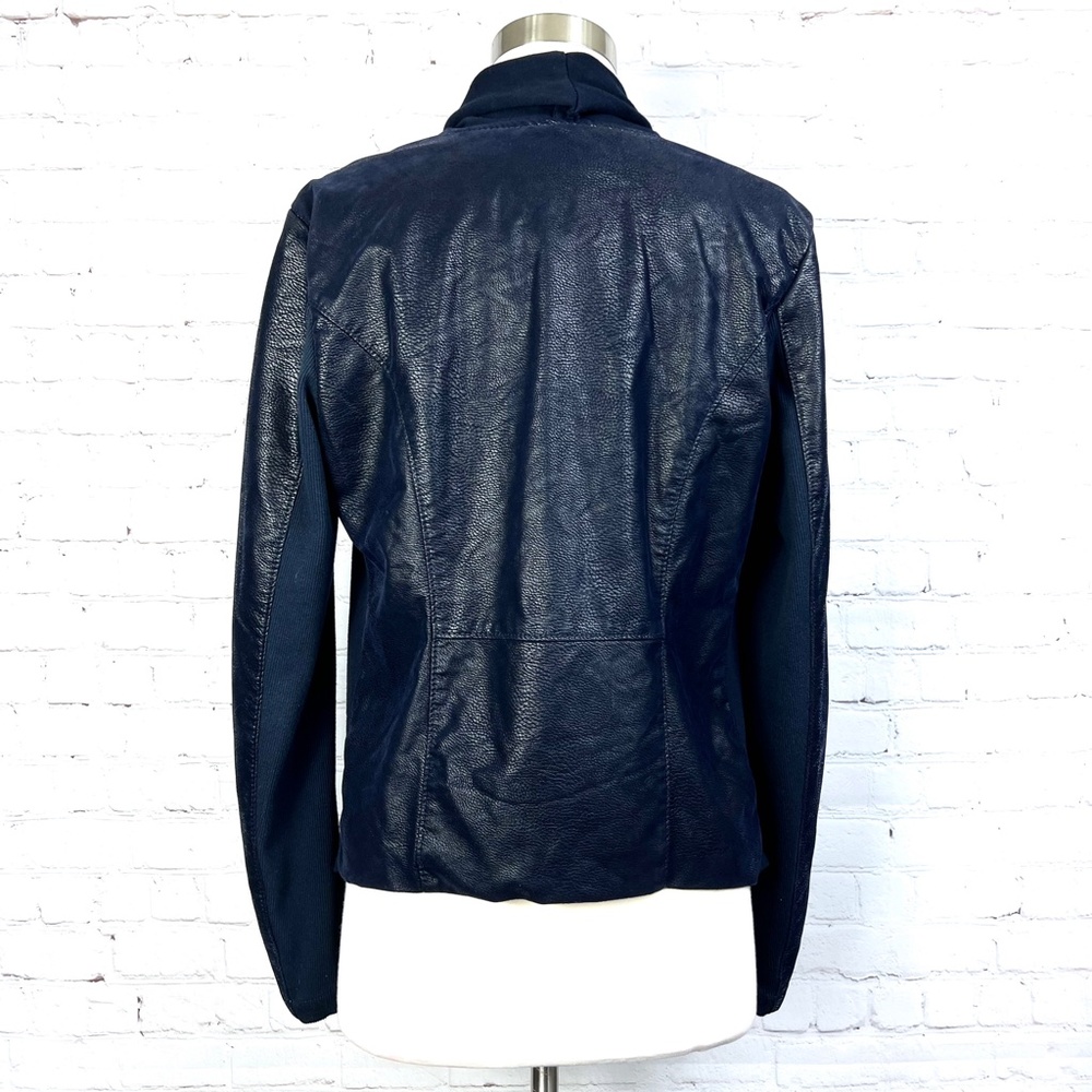 🚫SOLD!|•[BLANKNYC]•| Draped Full Zip Faux Leather Snakeskin Cardigan + Cotton - Picture 8 of 16